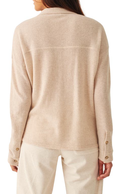 Faherty Clous Cashmere Button-up Sweater Shirt In Brown