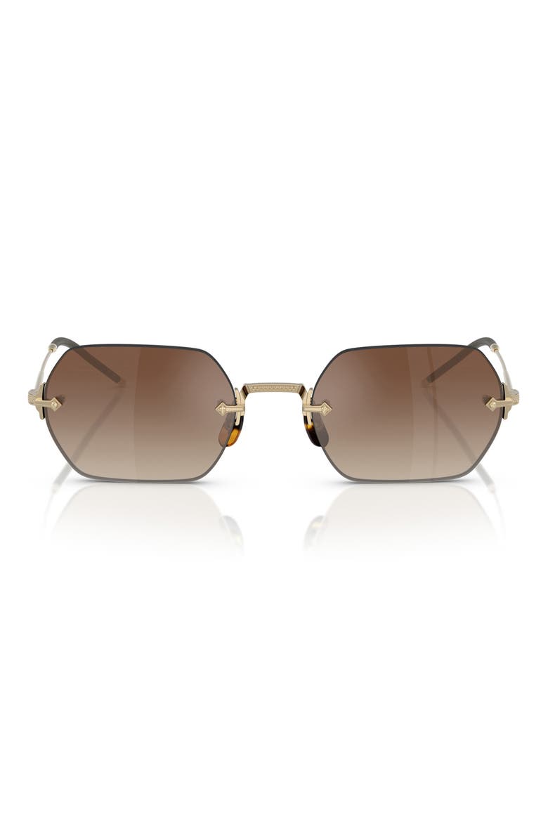 52mm Irregular Sunglasses, Main, color, GOLD/ DARK BROWN GRADIENT