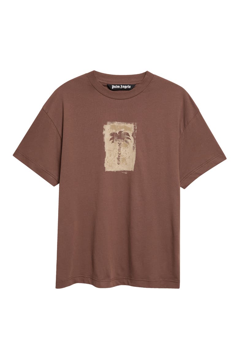 Brushed Palm Tree Cotton Graphic T-Shirt, Main, color, BROWN - KAKI