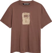 Palm Angels Brushed Palm Tree Cotton Graphic T-Shirt