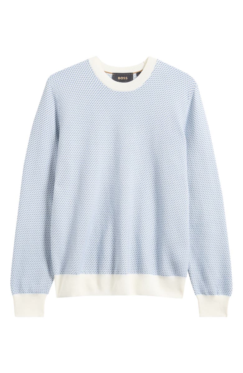 BOSS Umino Silk & Cotton Blend Sweater, Main, color, Open White