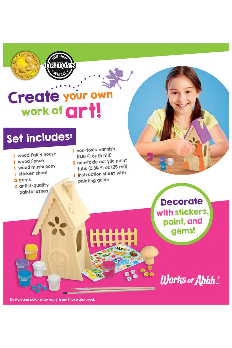 Fairy Garden Wood Craft & Paint Kit, Alternate, color, Multicolor