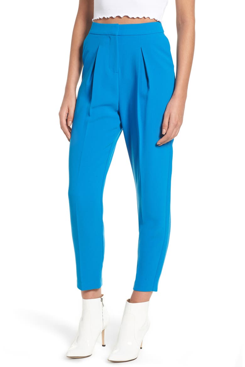 Clara Peg Belted Trousers, Main, color, COBALT