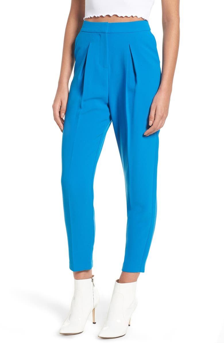 Topshop Clara Peg Belted Trousers, Main, color,