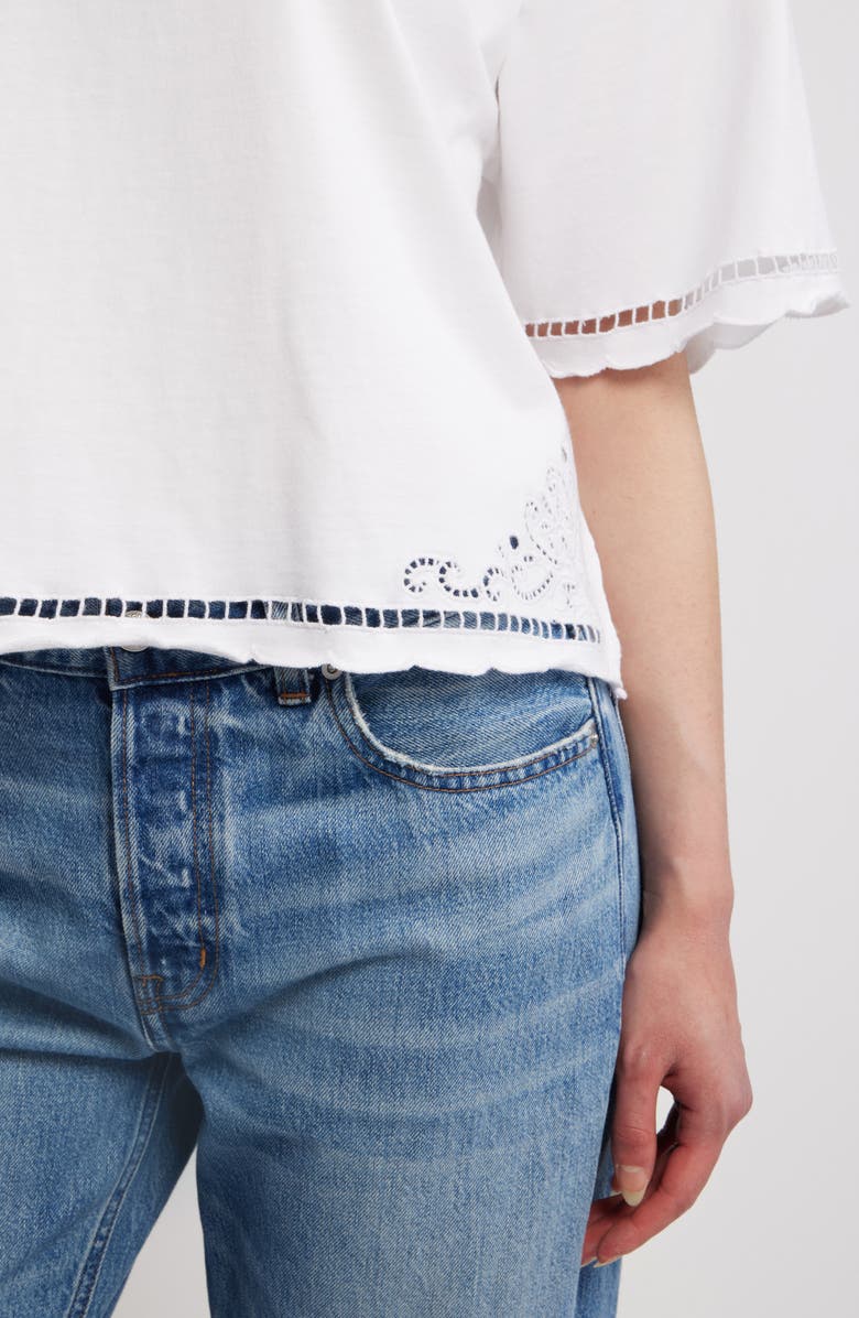 Madewell Allday Embroidered Boxy Crop T-Shirt, Alternate, color, White
