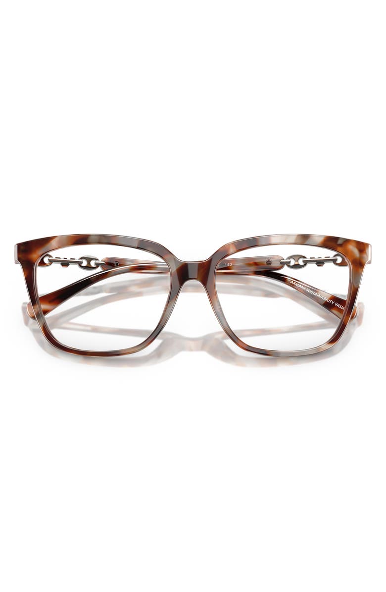 Emporio Armani 53mm Cat Eye Optical Glasses, Alternate, color, Shiny Havana Grey / Demo Lens