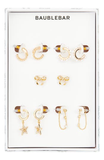 Baublebar Star & Bow 5-pack Earring Set In Gold