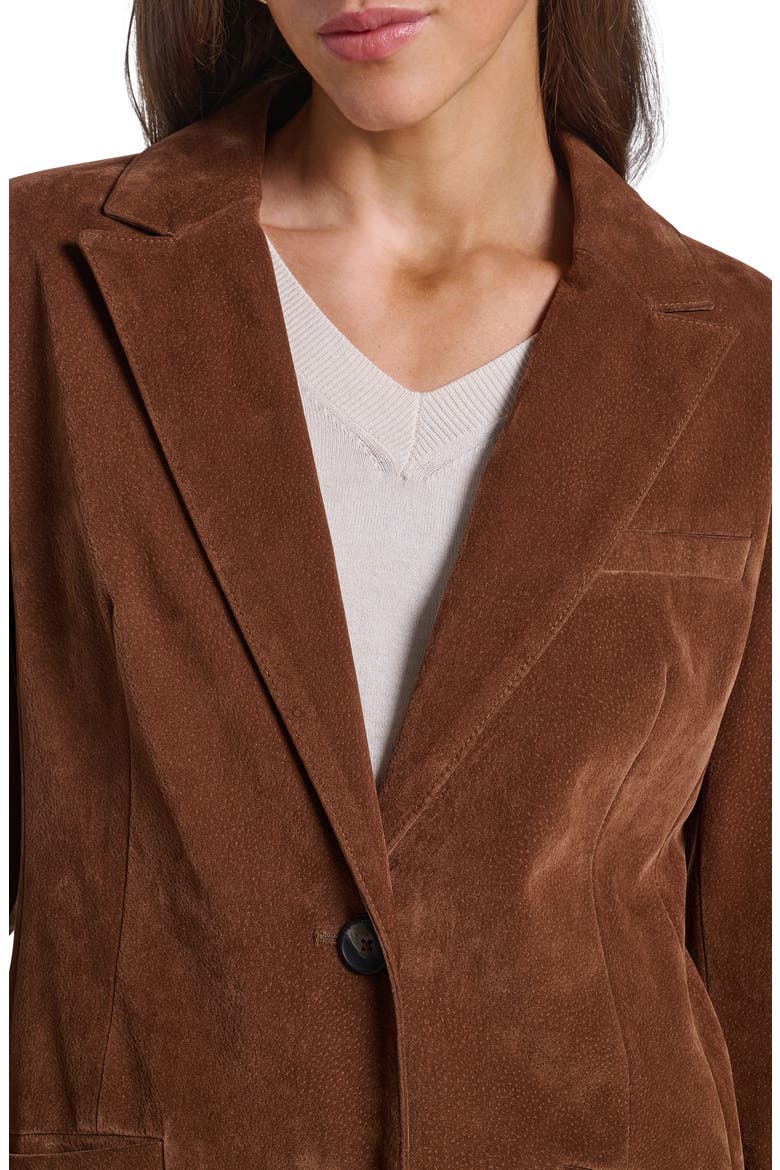 Faux Suede Blazer, Alternate, color, MAPLE FAUX SUEDE