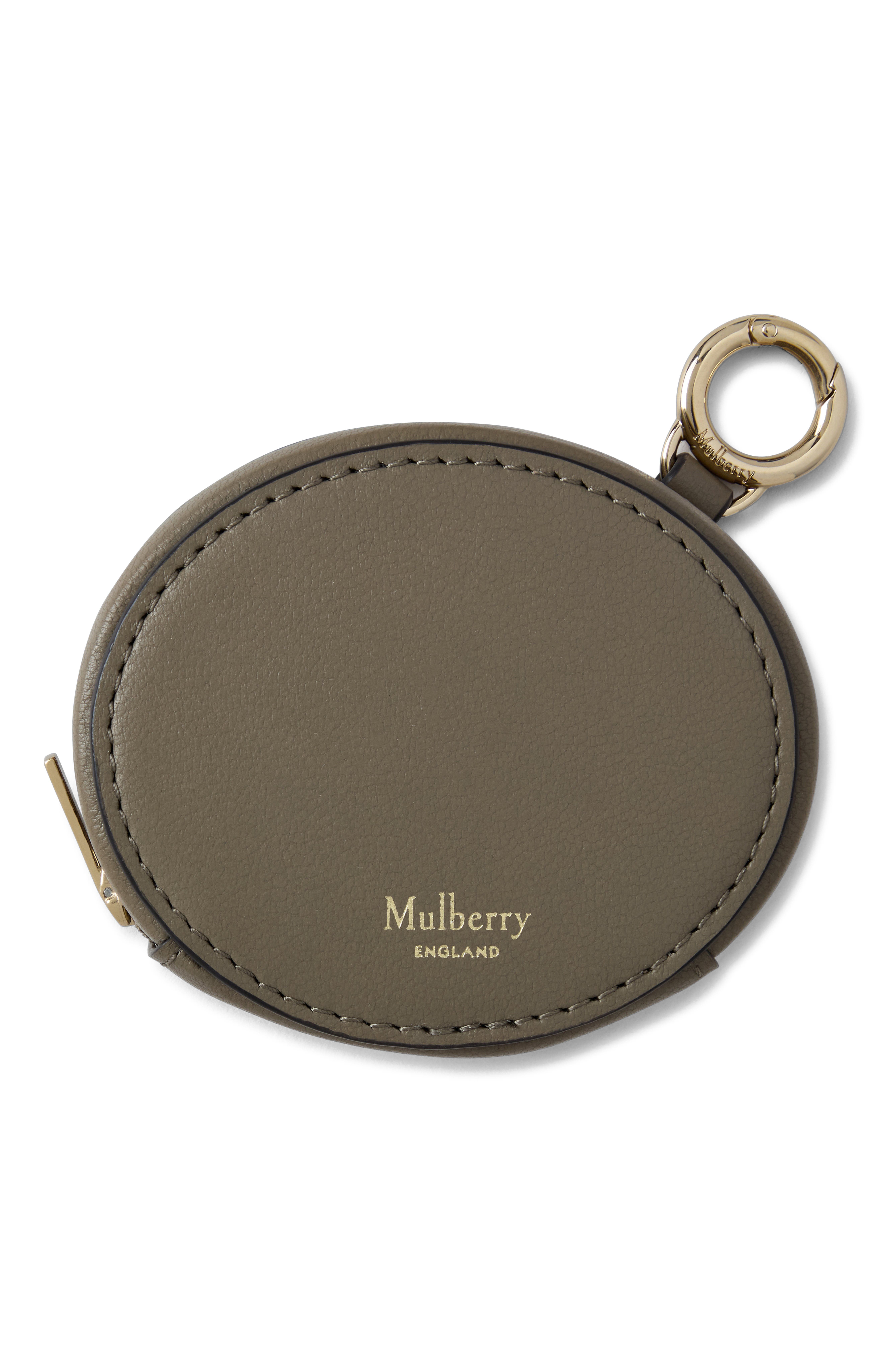 Mulberry Zipped Case Keyring, Main, color, Linen Green