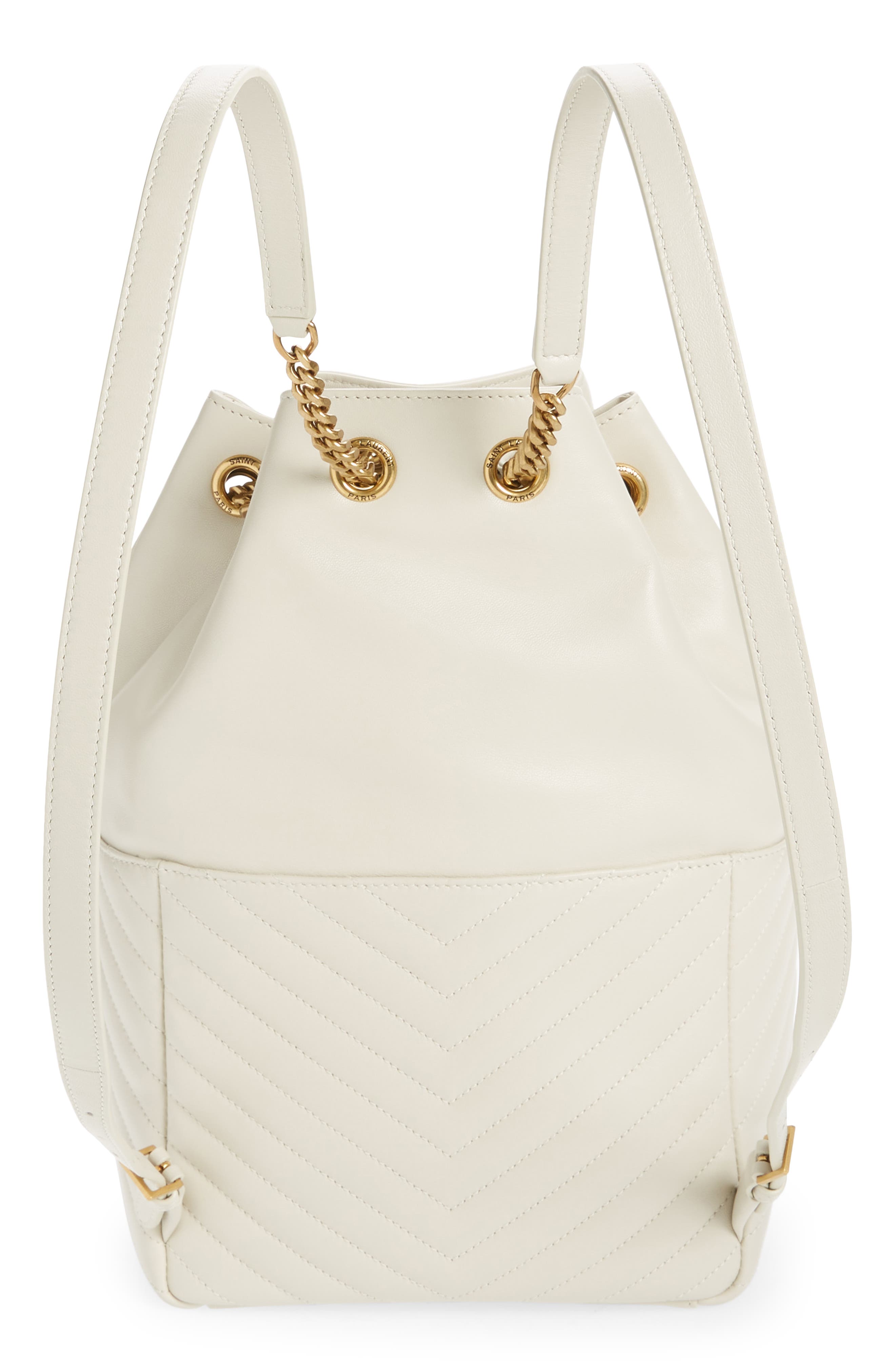 Joe Monogram Matelassé Leather Backpack, Alternate, color, 9207 CREMA SOFT