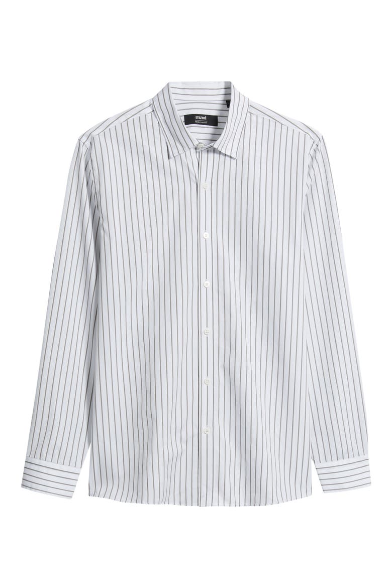 Stripe Regular Fit Cotton Button-Up Shirt, Main, color, WHITE BASE SENECA ROCK STRIPE