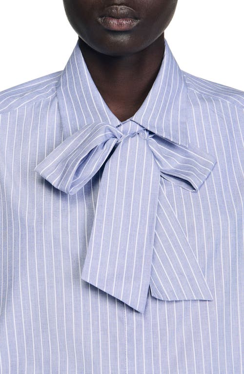 Sandro Striped Tie Shirt In Multi