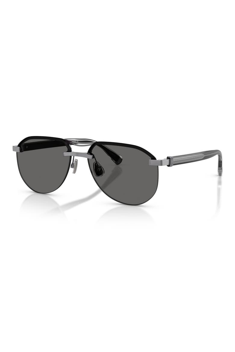Carlito B 57mm Pilot Sunglasses, Alternate, color, ANTHRACITE / CLEAR