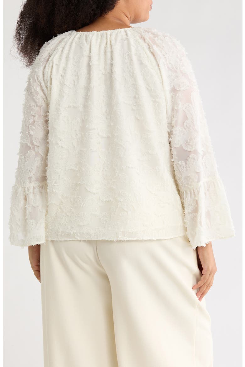 Tie Neck Long Sleeve Top, Alternate, color, IVORY TOFU