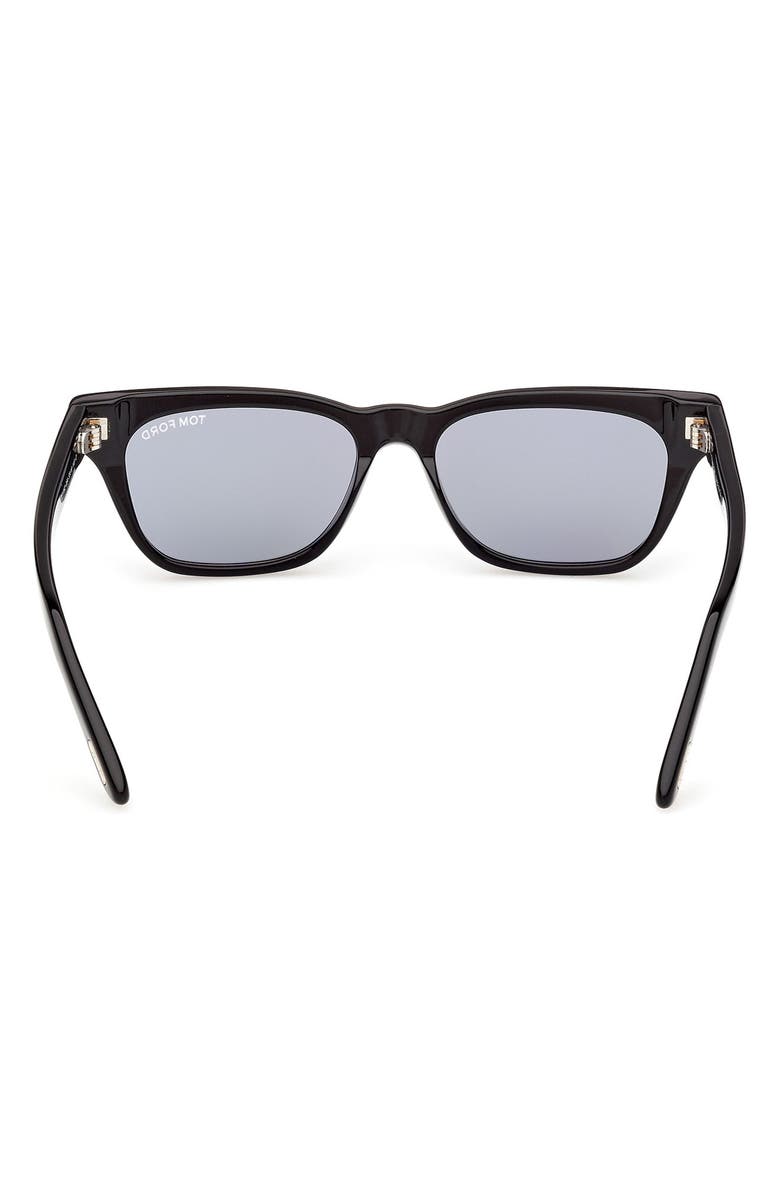 TOM FORD 53mm Rectangular Sunglasses, Alternate, color, Black/ Other / Smoke