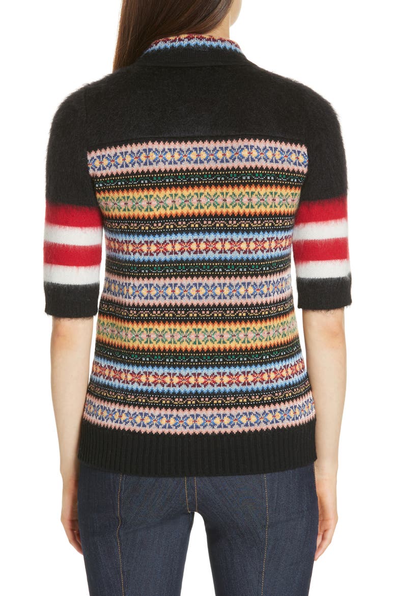 Nº21 Fair Isle Stripe Wool Blend Sweater, Alternate, color, MULTICOLOR