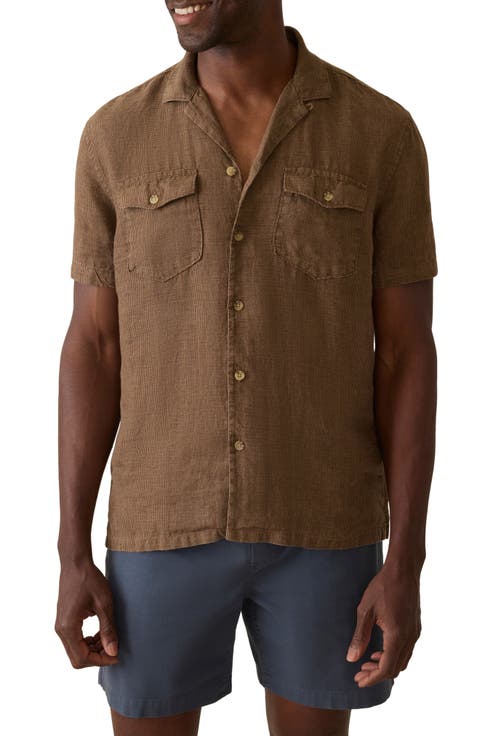 Reserve Basque Houndstooth Linen Camp Shirt