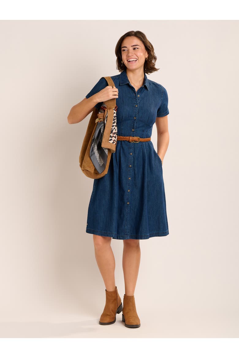 Antonia Button Front Denim Dress, Alternate, color, Blue