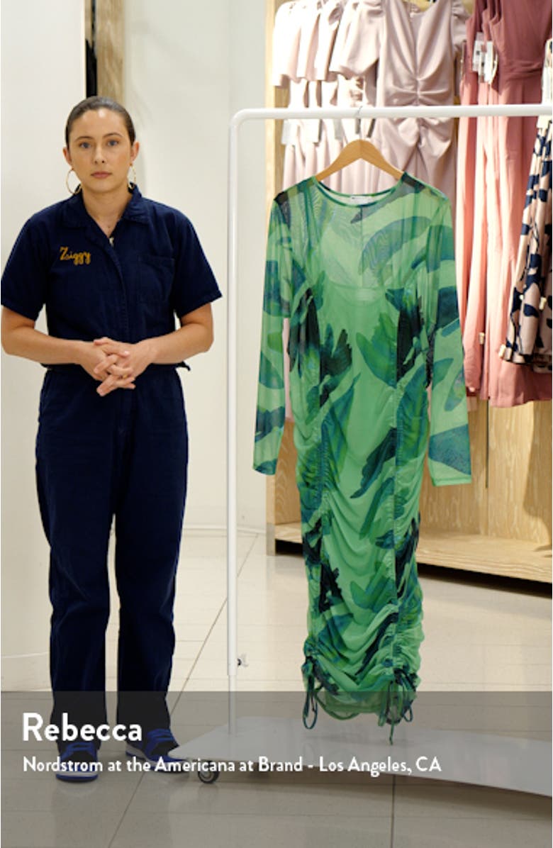 Curve Long Sleeve Mesh Midi Dress, sales video thumbnail