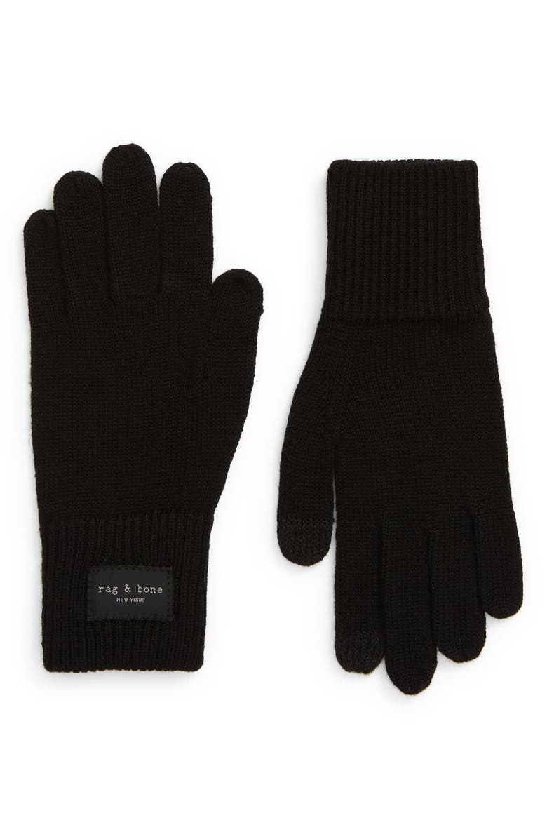 rag
bone Addison Wool Gloves, Main, color, Blk