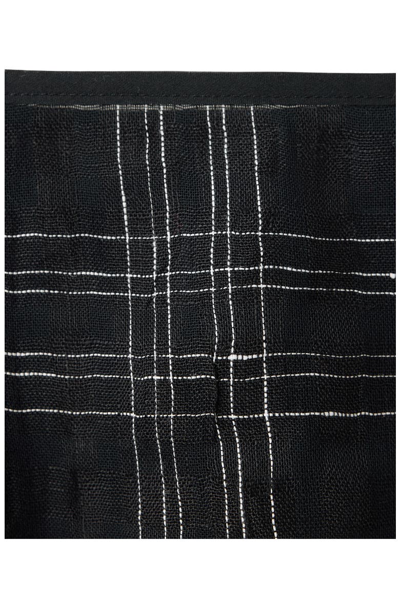 Checkered Linen Blend Miniskirt, Alternate, color, BLACK