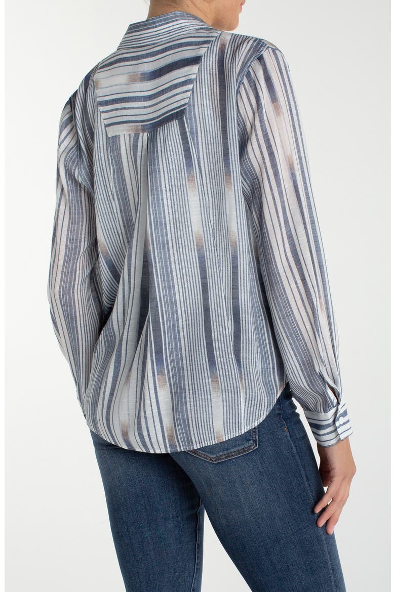 Stripe Button-Up Shirt, Alternate, color, WHITE CHAMBRAY