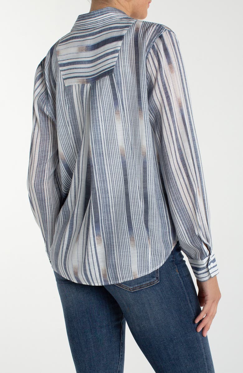 Liverpool Los Angeles Stripe Button-Up Shirt, Alternate, color, White Chambray