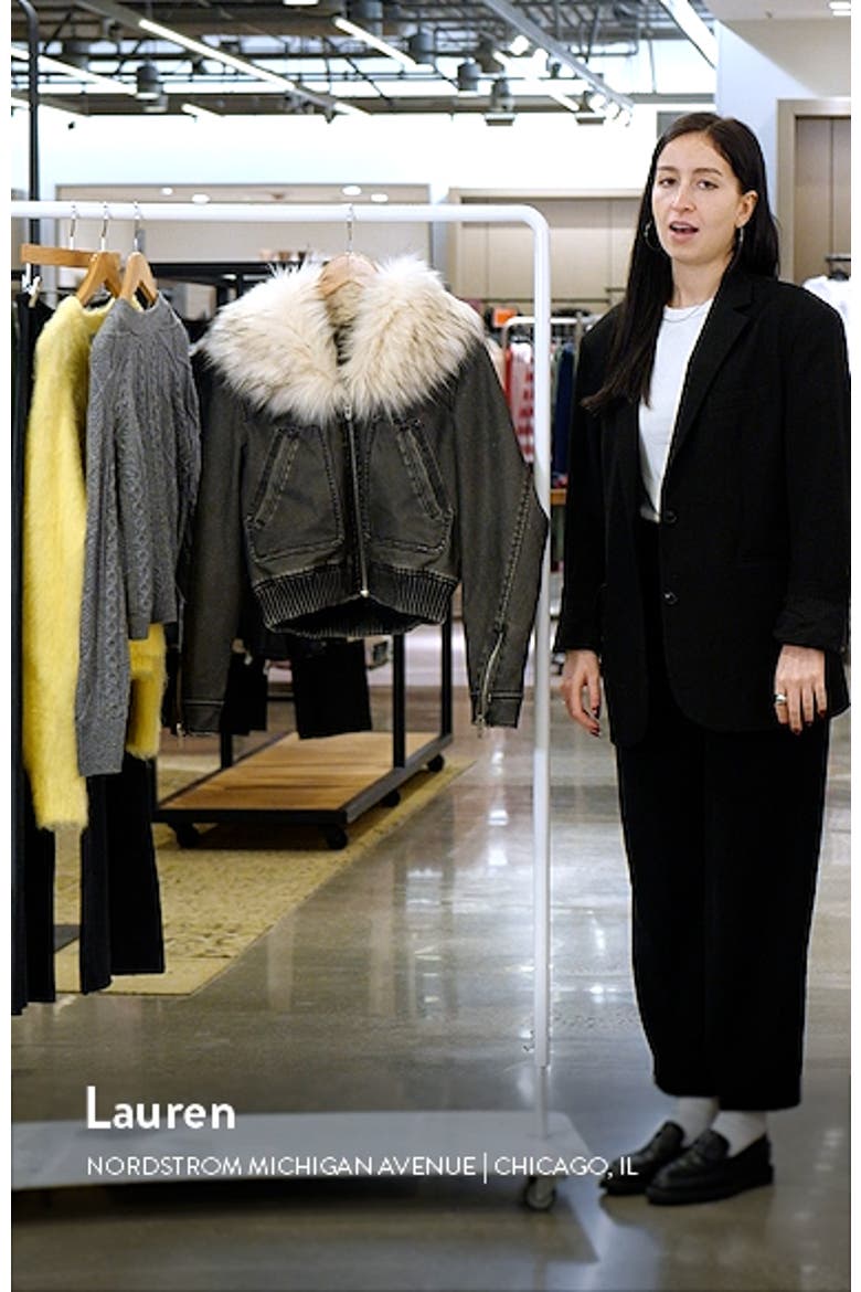 Faux Fur Collar Faux Leather Bomber Jacket video