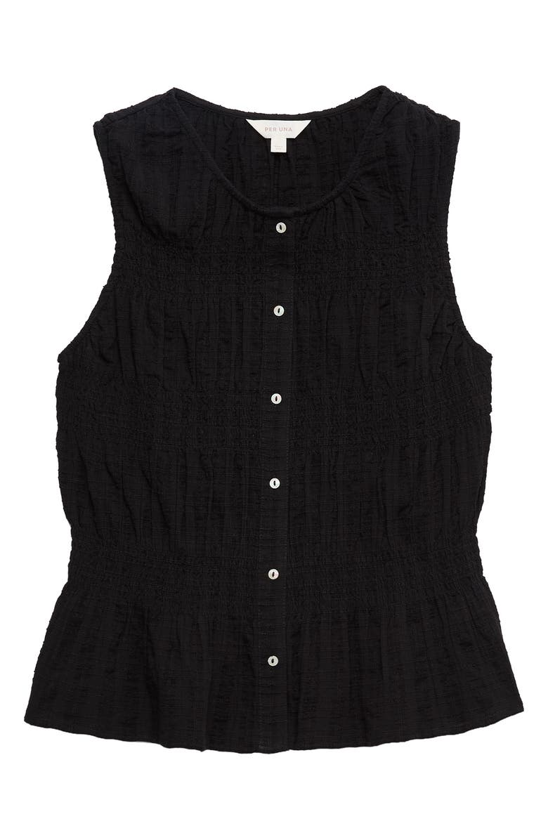 PER UNA BY M&S Shirred Button Top, Alternate, color, Black