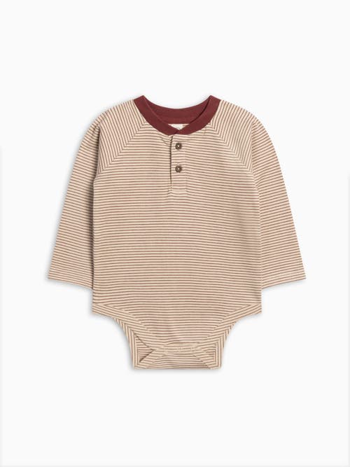 Colored Organics Kids' Organic Lucas Raglan Henley Bodysuit In Neutral