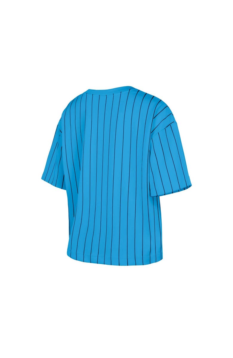 New Era Women's New Era  Light Blue Philadelphia Phillies City Connect Multiplier Pinstripe Cropped T-Shirt, Alternate, color, 