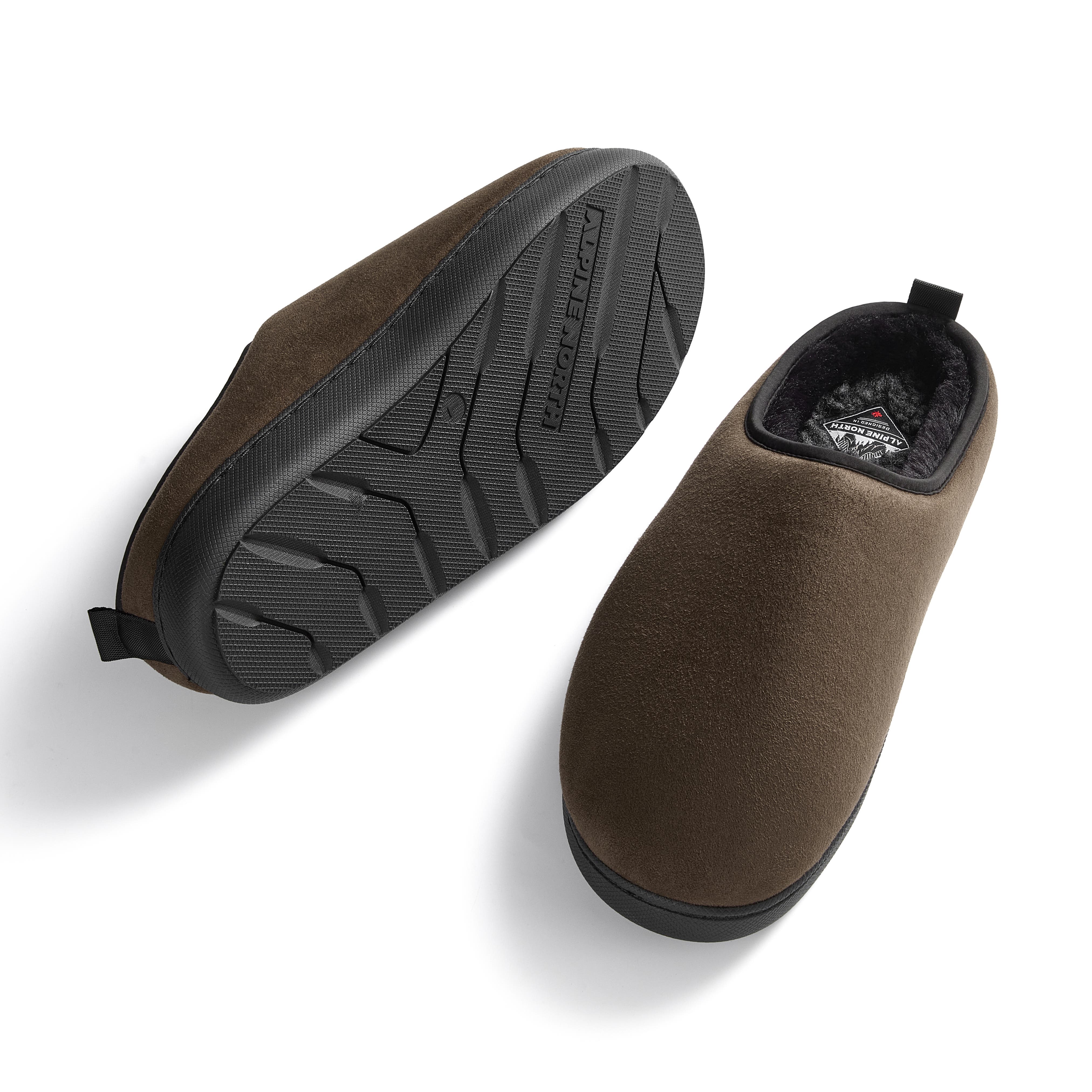 Canmore - Insulated Faux Suede Slippers, Alternate, color, COFFEE