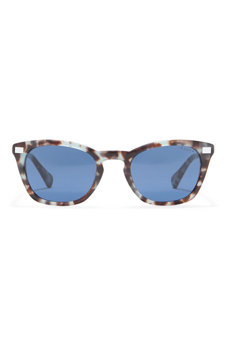 51mm Square Sunglasses, Main, color, BLUE TORTOISE / BLUE SOLID