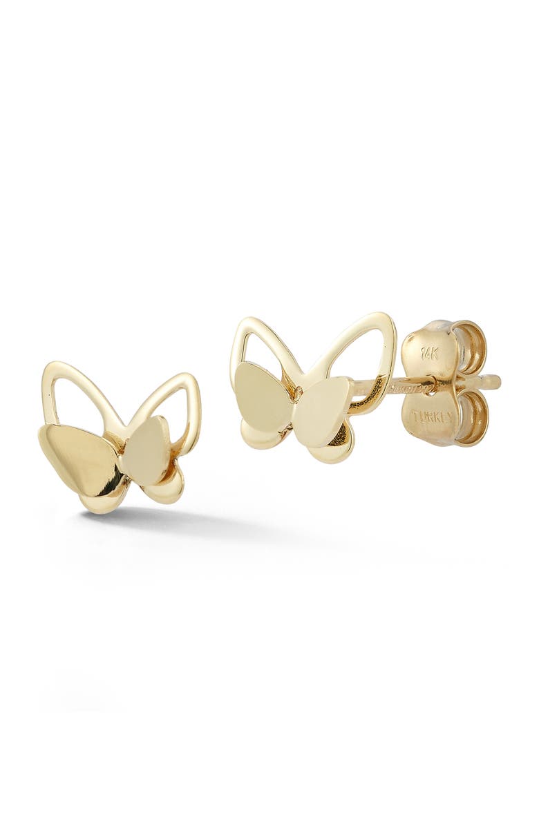 Ember Fine Jewelry Butterfly Stud Earrings, Main, color, Gold
