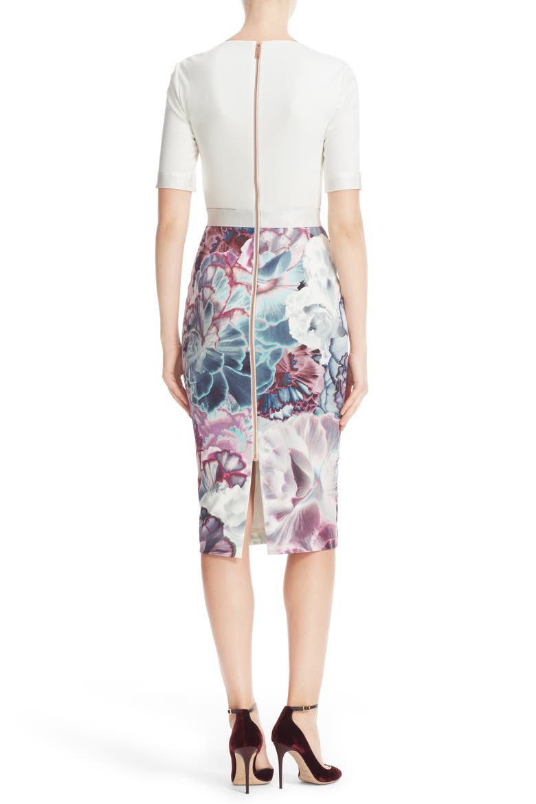 Illuminated Bloom Sheath Dress, Alternate, color, MID PURPLE