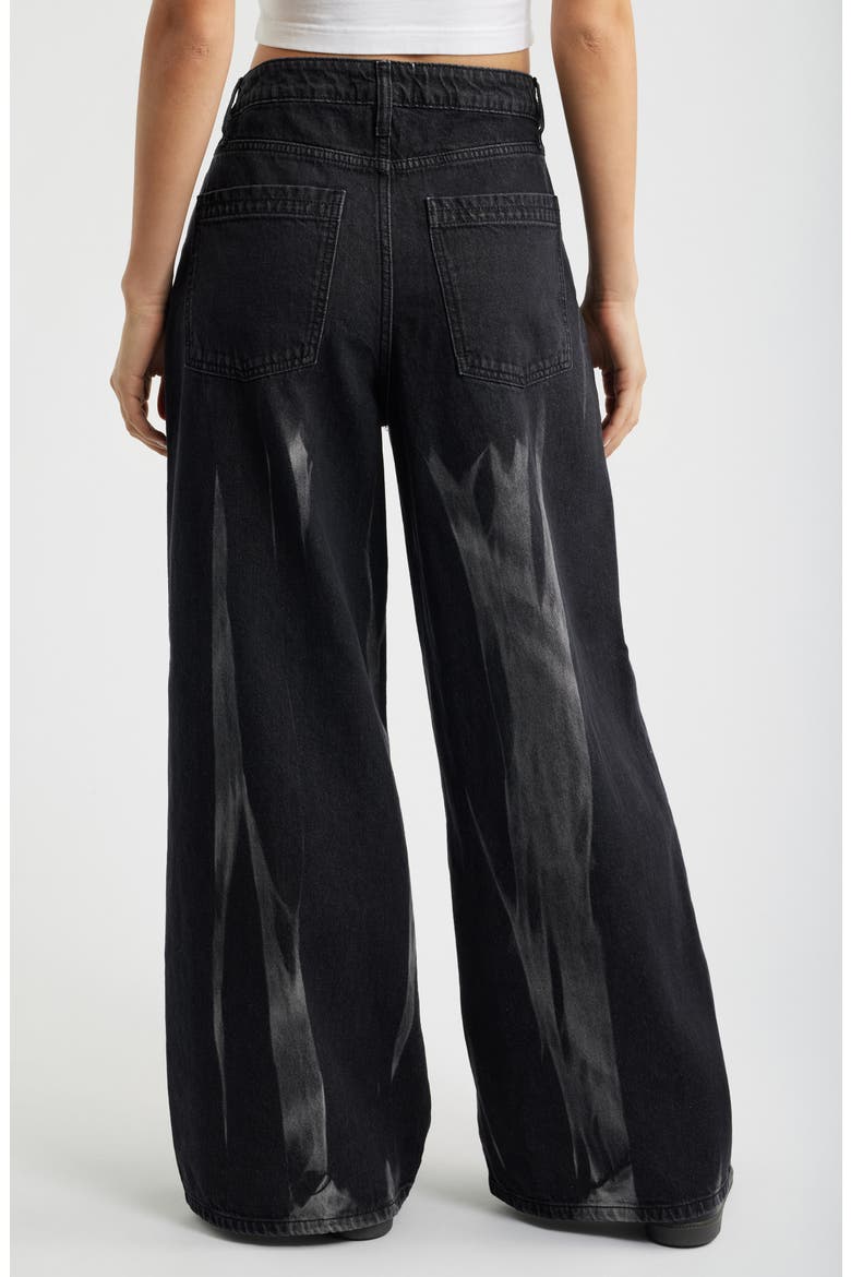 Relaxed Baggy Wide Leg Jeans, Alternate, color, BLACK