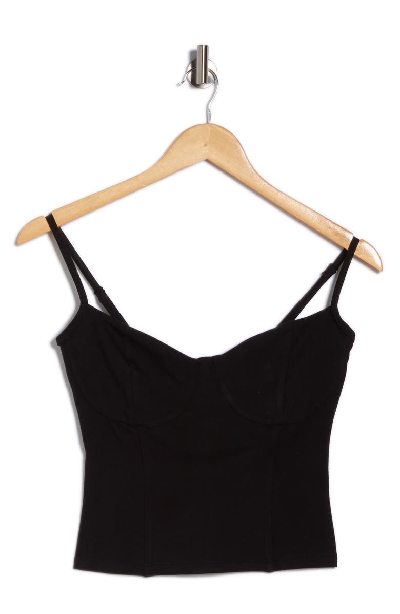 Good American Super Stretch Jersey Bustier Camisole, Main, color, Black001