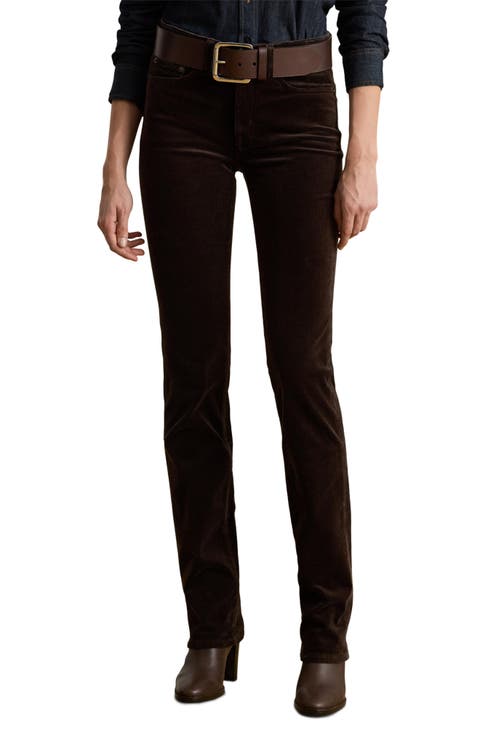 Stretch Corduroy Straight Leg Pants