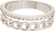 Juvell Cubic Zirconia Curb Link Band Ring