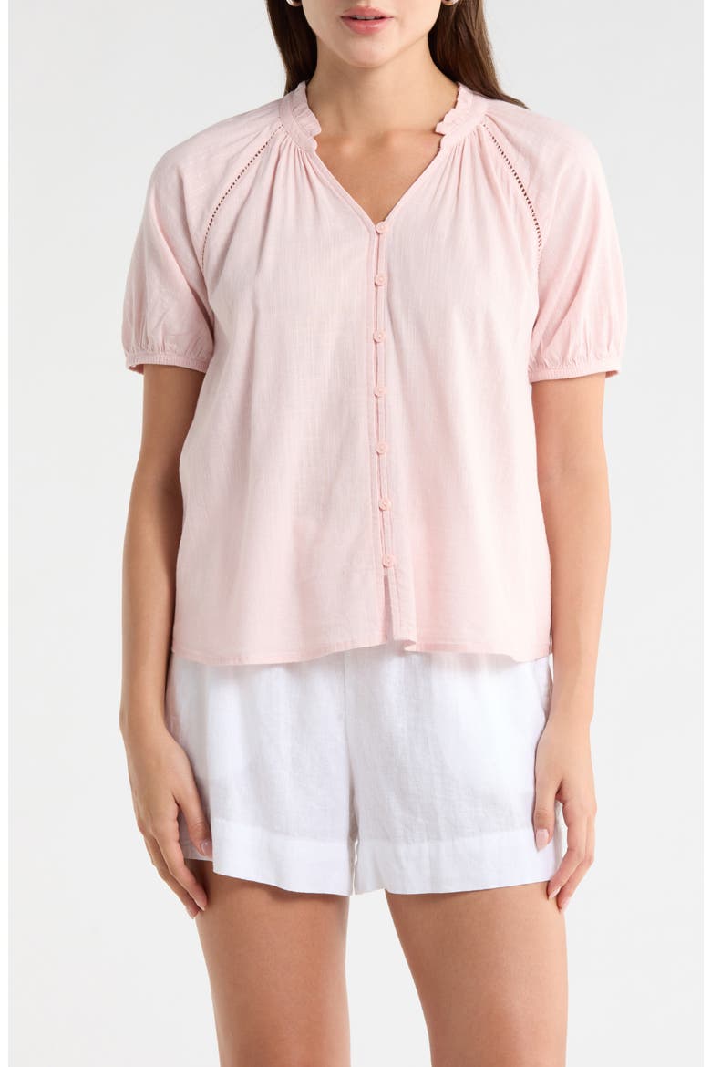 Relaxed Button Front Shirt, Main, color, PINK LOTUS