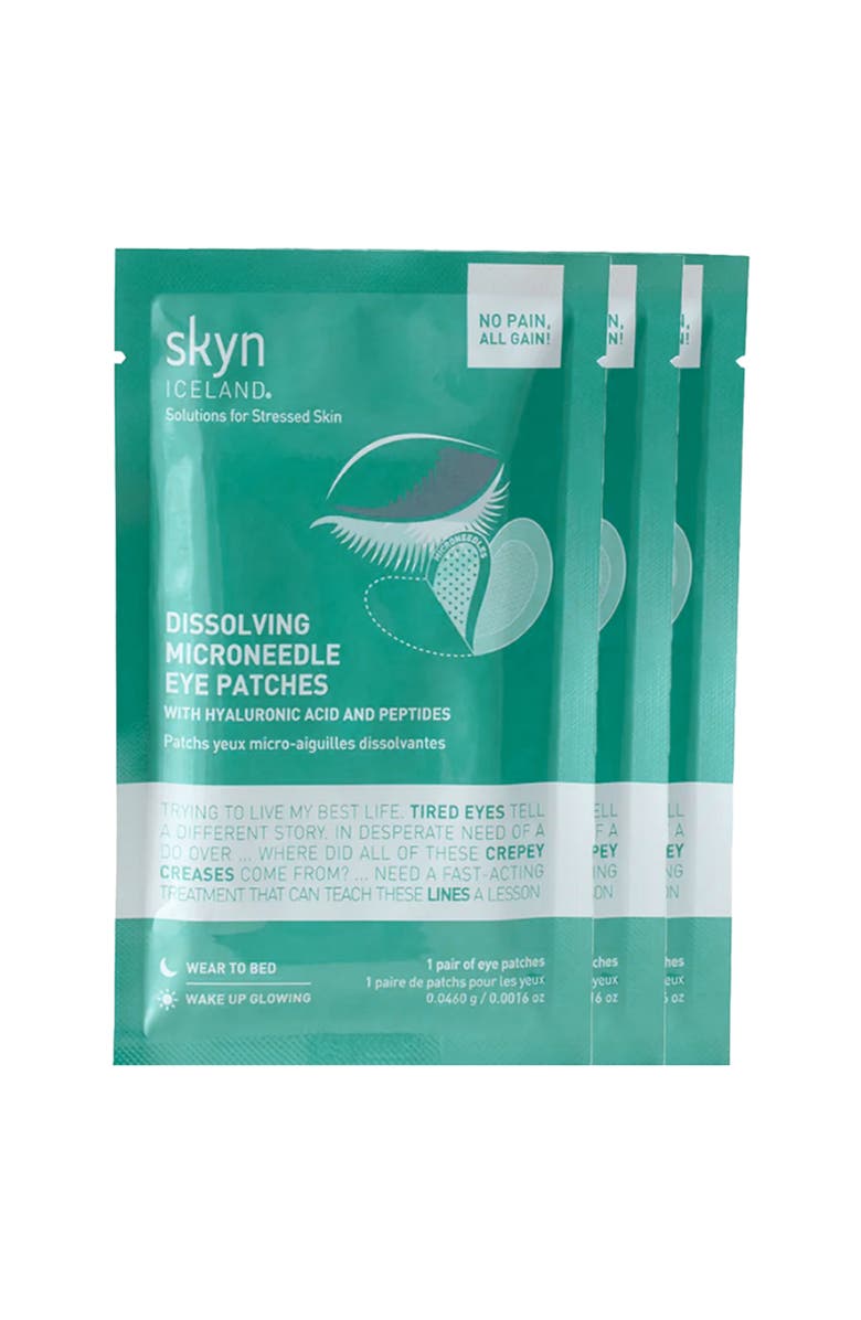SKYN ICELAND Dissolving Microneedle Eye Patches 3-pack, Main, color, Regular