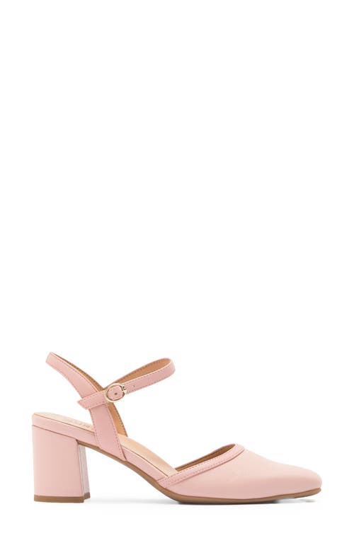 Naturalizer Wave Square Toe Ankle Strap Pumps In Cameo Blush Pink