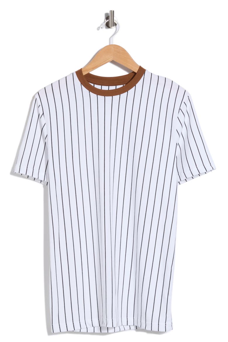 Stripe Crewneck T-Shirt, Main, color, WHITE