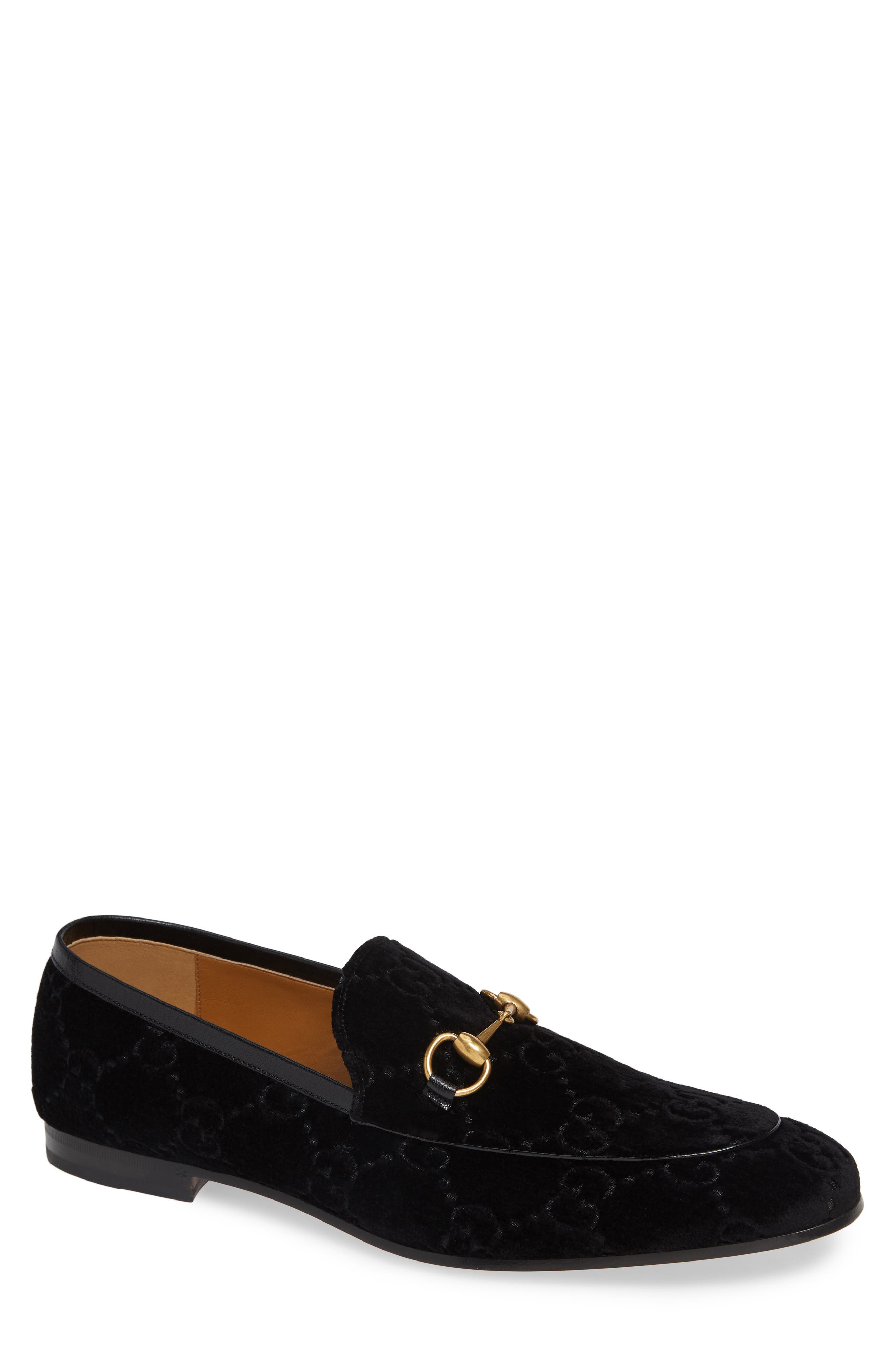 Jordaan Horsebit GG Velvet Loafer, Main, color, NERO/ NERO