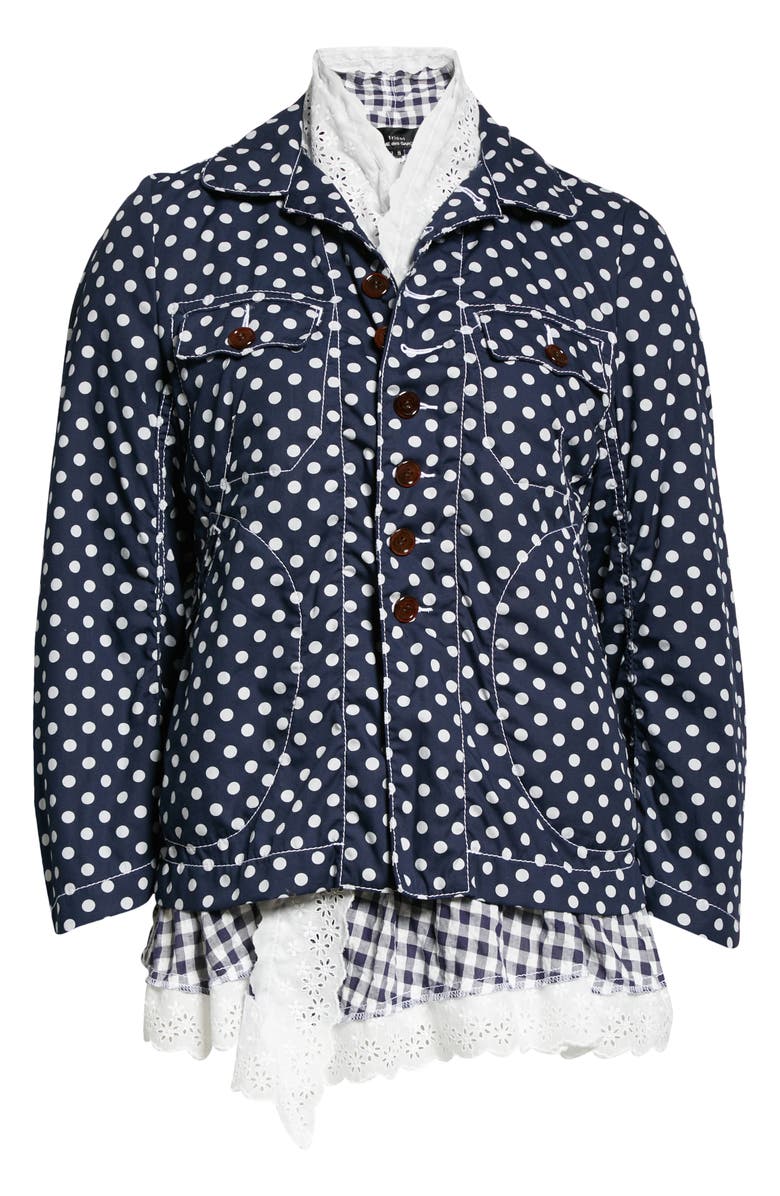 Tao Comme des Garçons Tricot Comme des Garçons Polka Dot Layered Jacket, Alternate, color,