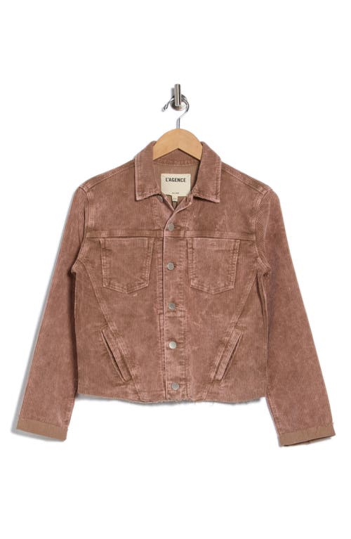 L Agence L'agence Janelle Raw Hem Slim Corduroy Jacket In Pink