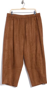 MAX STUDIO Faux Suede Barrel Pants