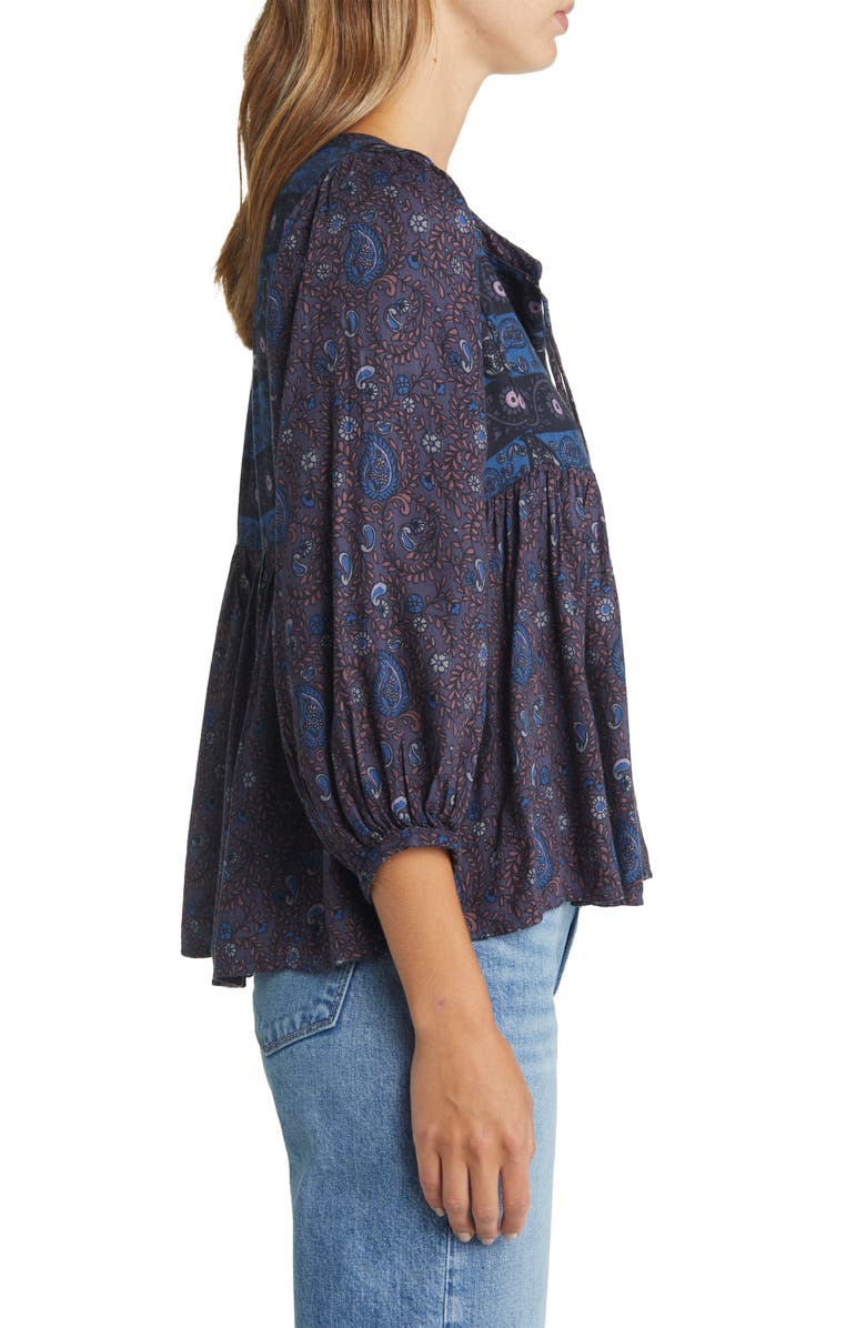 Lucky Brand Paisley Peasant Top, Alternate, color, 