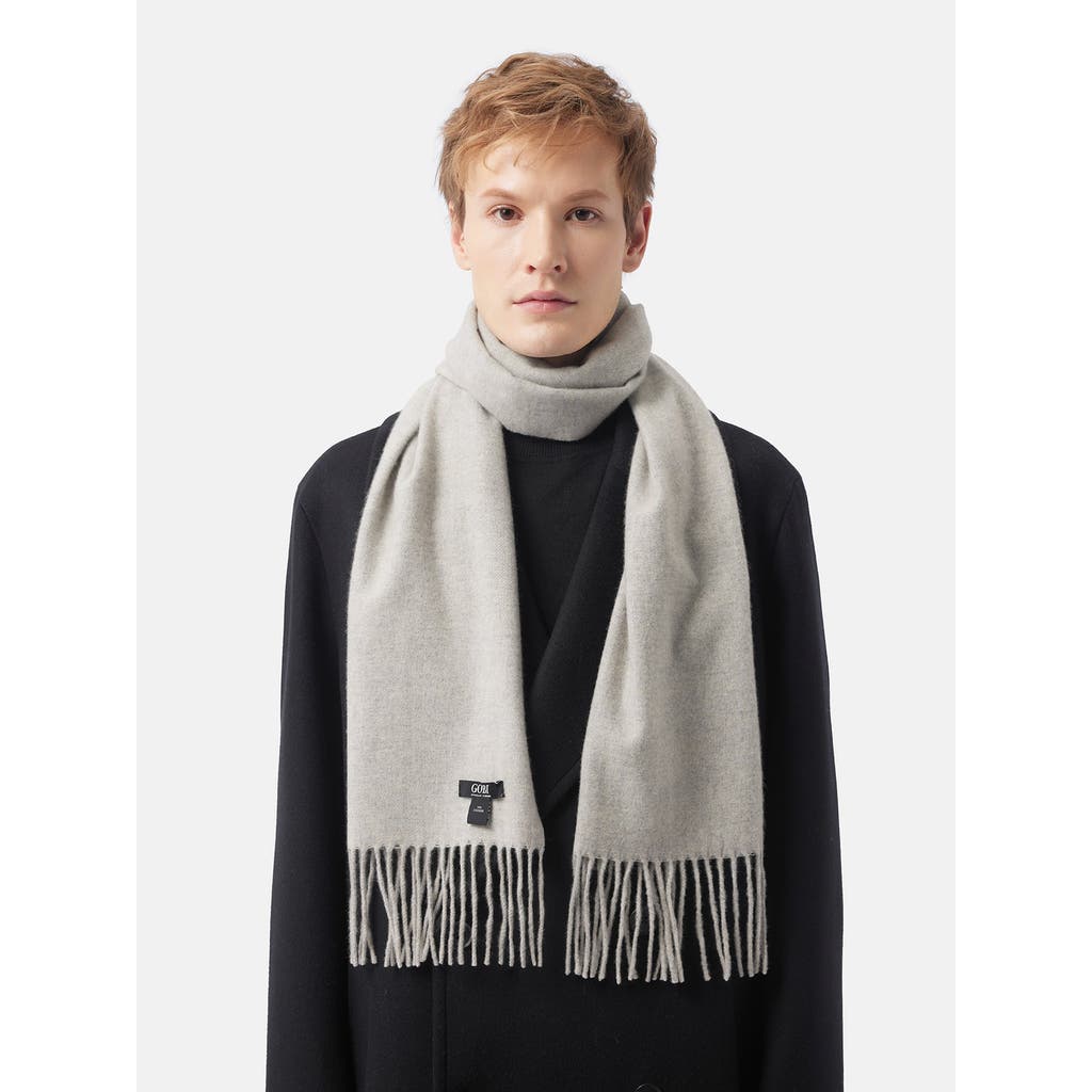 Gobi Mongolian Cashmere Cashmere Fringed Scarf In Dawn Blue