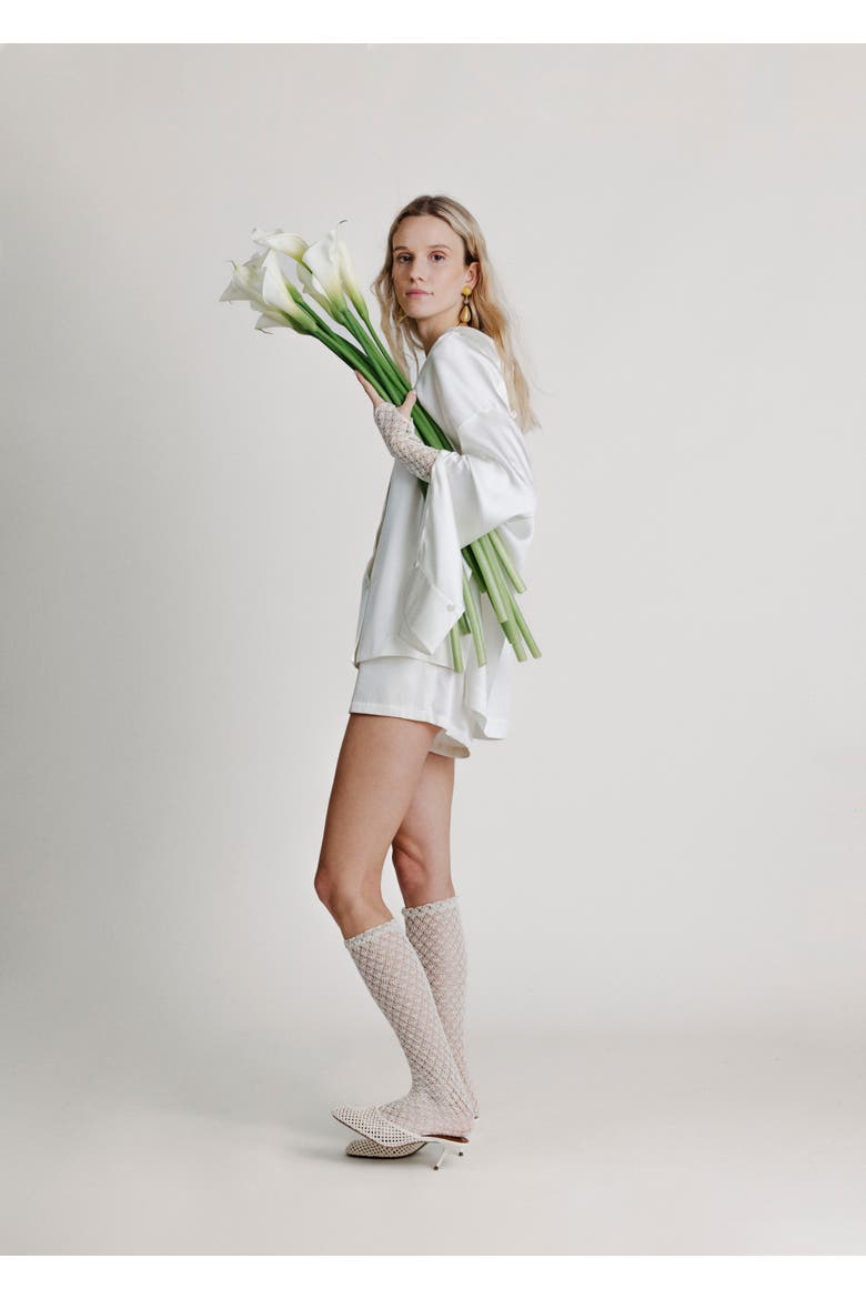 Lace Knee High Socks, Alternate, color, Off White